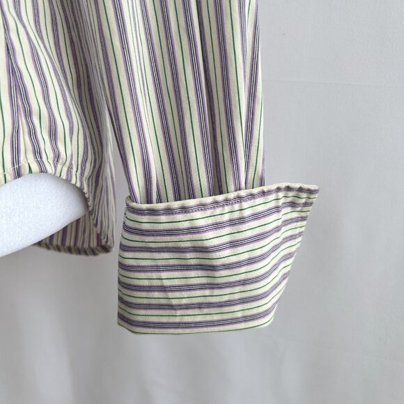 Ralph Lauren Preppy Romantic Ruffle Striped Blouse – Size 6 Small - Picture 4 of 10